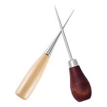 2Stk Vintage Lederpunzer Mit Holzgriff, Edelstahl Werkzeug Für Bastler