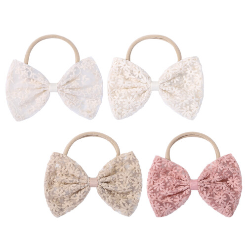 4 . elastische haargummis mit schleife, scrunchies für