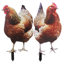 2Stk Acryl Garten Hühnerstecker Mehrfarbig Dekoratives Hof Schild