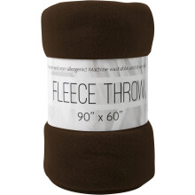 Large Hypoallergenic Fleece Throw Blankets for Twin Bed Couch 60x80 Livingroom Chair Throw Cover (Brown)