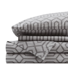 Comfort Spaces 100% Cotton Sheet Set Breathable Lightweight Soft with 14"""" Elastic Pocket Fits up to 16"""" Mattress All Season Cozy Bedding Matchi