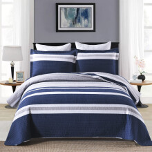DUOHONG Quilts Queen Size - Queen Quilt senget?ppes?t 100% bomuld Quilt Senget?jss?t til Queen Bed 3 stykker Stribet Vendbar Letv?gts Quiltet Qui