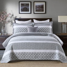 DUOHONG Quilts Queen Size - Queen Quilt Senget?ppe S?t 100% Bomuld Quilt Senges?t til Queen Bed 3 stykker Blomsterstribet Vendbar Letv?gts Quilte
