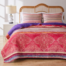 Greenland Home Luxury Microfiber Quilt S?t Ultra-bl?dt silkeb?rstet Let og ?ndbart Rynke-resistent Extreme Value Vendbart senget?j 3-delt Fuld/Qu