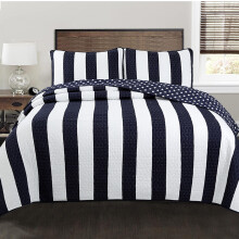Mysig linje Hemmode Sailor Star Marinbl Vit randigt mnster 100% bomull Quilt Sngklder Set Vndbart tcke verkast fr barn Pojke (Popeye's Qu