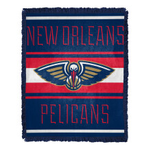 NORTHWEST Art Mall NBA New Orleans Pelicans Nose Tackle V?vet Jacquard Throw 46"""" B x 60"""" L t?ppe
