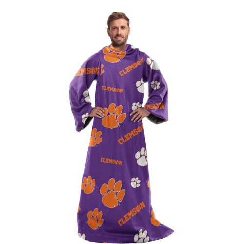 NORTHWEST NCAA Clemson Toss Silk Touch comoda coperta con maniche 48"" x 71""""