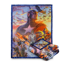 Marvel Captain America Transformation Fleece filt - Mjuk Silk-Touch Lttviktig Varm & Mysig Vibrerande Super-Soldier konstverk Maskintvttbar Off