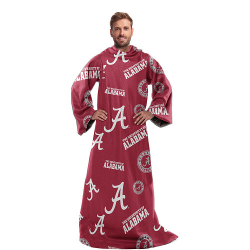 NORTHWEST NCAA Alabama Toss Silk Touch Comoda coperta con maniche 48"" x 71""