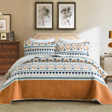 SahSahCasa Quilt King Size 100% bavlna Boho Quilt King Quilt Povlecen Set Prehozy Bohemian Lightweight Pruhovan Geometrick Quilts Prehoz na postel