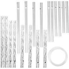 1Set Windspiel DIY Metallrohre Silber Für Deko Garten Und Zuhause