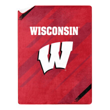 NORTHWEST NCAA Silk Touch Sherpa Throw Blanket 60X80 Wisconsin Badgers