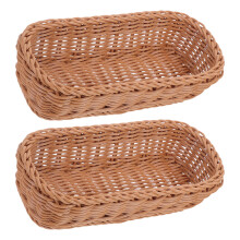 2Stk Aufbewahrungsbox Gewebtes Imitat Rattan Organizer