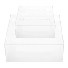 2er set transparente kuchentürme quadratisch für & dessert
