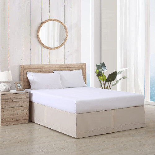 Tommy Bahama Tommy Bahama Sengesk?rt Skr?ddersyet Solid Bomuld Senget?j Designer Home D?cor King Beige 1