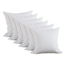 Elegant Comfort Lot de 6 coussins en polycoton, rembourrage en fibres silicones, 16 x 16, blanc, 6 units