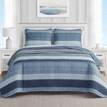Nautica- Parure de lit double en coton rversible pour dortoir (Ridgeport Blue Twin)