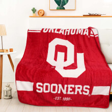 NORTHWEST NCAA Legion Raschel Throw 50"""" x 60"""" Oklahoma Sooners
