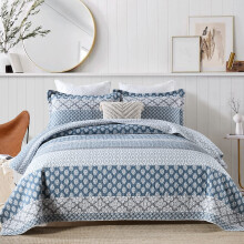 SahSahCasa Quilt King Size King Souprava prikrvek 100% bavlna Kvetinov prikrvka King Quilt Povlecen Prehozy Patchwork oboustrann lehk prikrvky