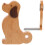 2 einfache holzbuchstützen mit hundedesign, 1