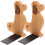 2 einfache holzbuchstützen mit hundedesign, 9