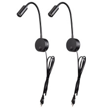 led nachttischleuchte 2er pack wandmontiert schwarz eu