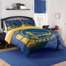 NORTHWEST Golden State Warriors Juego de edredσn oficial de la NBA - Ropa de cama suave con logotipo del equipo y fundas de almohada - Juego de c