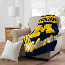 Michigan Wolverines 46"" x 60"" NCAA officieel gelicentieerde werpdeken - superzachte lichtgewicht fleece deken voor Game Day Dorms Couch Travel &