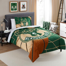 NORTHWEST NBA Milwaukee Bucks Juego de edredσn con licencia oficial - Ropa de cama de baloncesto sϊper suave con logotipo y colores del equipo -