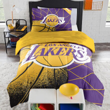 NORTHWEST Los Angeles Lakers NBA Juego de edredσn - Ropa de Cama con Licencia Oficial con Logotipo del Equipo y Fundas de Almohada - Decoraciσn d
