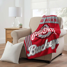 Ohio State Buckeyes 46"""" x 60"""" NCAA officielt licenseret t?ppet?ppe - superbl?dt letv?gts fleecet?ppe til Game Day Dorms Couch Travel & Tailgati