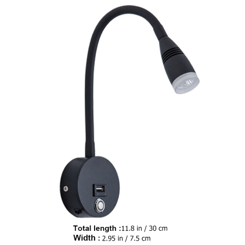 Wandmontierte Leselampe Dimmbar Touch-Control USB 1