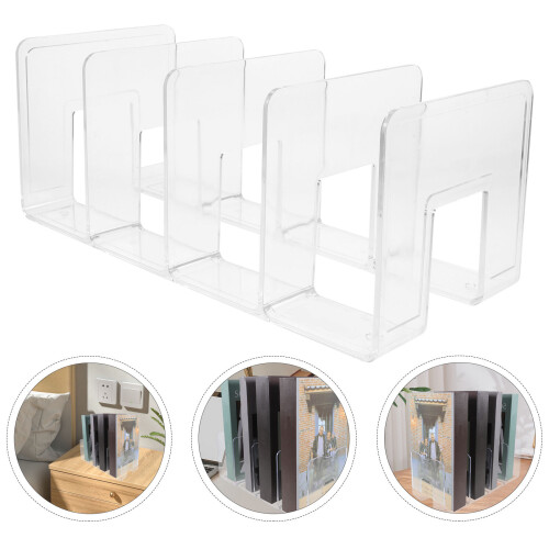 2Stk Transparente Buchstütze Einfacher Stil Ablage Praktisch 2
