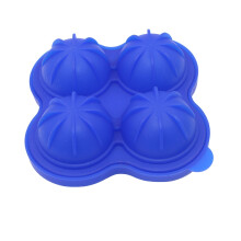 4- silikon-eiswürfelform mit deckel, lebensmittelecht, dunkelblau