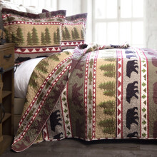 CARSTENS INC. Parure de lit rustique en microfibre 3 pices avec couette en forme d'ours rustique rayures pour trs grand lit