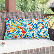 Magpie Fabrics Lot de 2 coussins lombaires avec insert 30,5 x 50,8 cm, rectangulaires, impermables, dcoratifs pour la maison, le patio, le jard