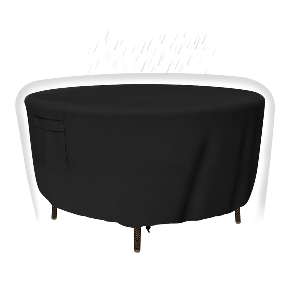 Patio Furniture Covers - Heavy Duty Round Table Cover (110D x 28H Inch) for Outdoor Dining & Coffee Table Chair - Waterproof & Weather Resistant An-image-OPC-PM8ZXHK-NEW