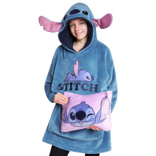 Disney Stitch Girls Teenagers Polarowa bluza z kapturem - Koc z kapturem 2 w 1 Ponadgabarytowe prezenty dla dziewczynek w jednym rozmiarze (niebieski