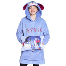 Disney Stitch Fille Fleece Hoodie - Hoodie Couverture 2 en 1 Taille Unique Cadeaux Filles (Bleu Eeyore)