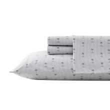 Tommy Bahama - Juego de sαbanas Queen de percal de algodσn, juego de cama nνtido y fresco y elegante (Kew Palms Gray Queen)