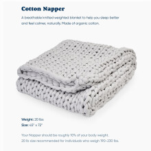 Bearaby Cotton Hand-Knit Weighted Blankets for Adults - Chunky Knit Blanket - Sustainable Breathable Organic Cooling Weighted Blanket - Machine Was