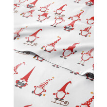 King Christmas Holiday Gnomes Red Sheet Set - Holiday Xmas Pattern Bedding Set - Deep Pockets - Snug Fit - 4 Piece - Wrinkle Free - Comfy Festive Win