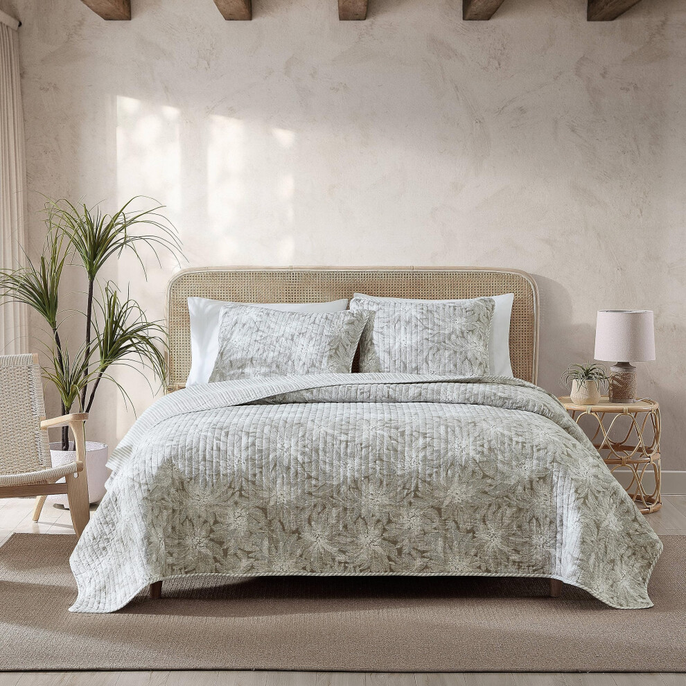 Tommy Bahama - Queen Quilt Set Reversible Cotton Bedding With Matching Shams Lightweight Super Soft Bedding Set (Makena Brown Queen)