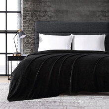 Kenneth Cole - Manta Queen de forro polar de felpa, acogedora decoraciσn del hogar para todas las estaciones (Queen negro sσlido)