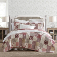 Laura Ashley - Queen Quilt Set Oboustrann bavlnen lon povlecen s odpovdajcmi mouhami Kvetinov vzdoba lonice pro vechna rocn obdob (Bra