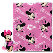 NORTHWEST Offici?e NFL Kansas City Chiefs & Minnie Mouse Character Hugger Pillow & Silk Touch Throw Set 40"" x 50""""