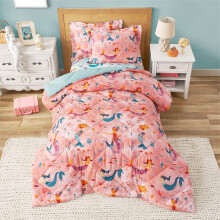 PPOLCA Twin Mermaid Sngklder Set fr flickor 2 delar Barn Twin Tcken Set Supermjuk ltt fr alla rstider Inkluderar 1 Tcken (66""""x86"""") och
