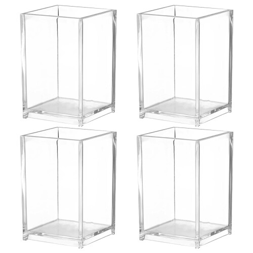 4St Stevige Acryl Pennenhouder, Decoratief En Functioneel Voor