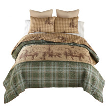 Donna Sharp Parure de lit 3 pices pour lit king size Spruce Trail Lodge avec couette et 2 taies d'oreiller Lavable en machine