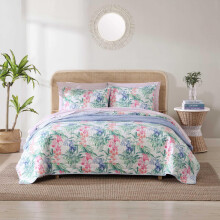 Tommy Bahama - Juego de edredσn tamaρo King, ropa de cama costera de algodσn reversible con fundas a juego, juego de cama botαnico colorido (Isla